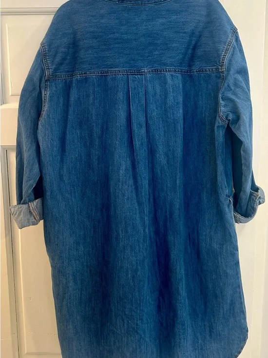 Target denim long sleeve V neck mini dress - Picture 2 of 2